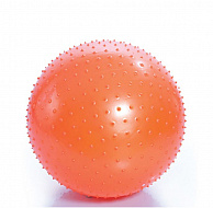Мяч гимнастический игольчатый с насосом 75 см, оранжевый, М-175.