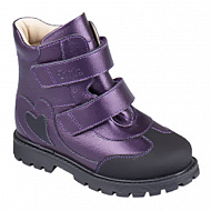 Ботинки ортопедические Твики с мехом для девочек TW-549 фиолетовый металлик.